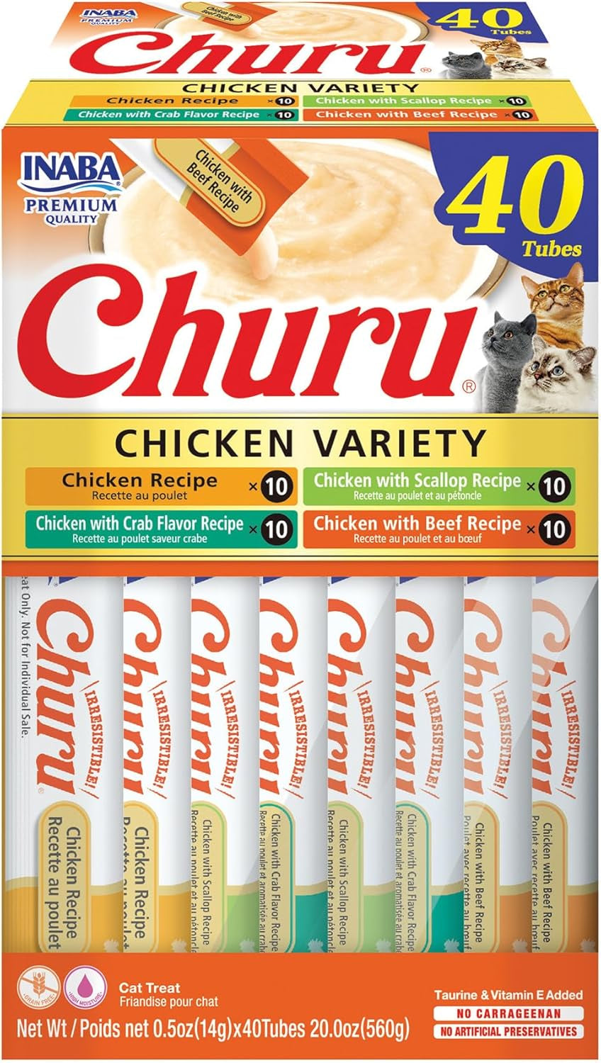 inaba-churu-cat-treats-lickable-squeezable-creamy-puree-cat-treat-with-green-tea-extract-taurine-0-5-ounces-each-tube-50-tubes-tuna-chicken-variety