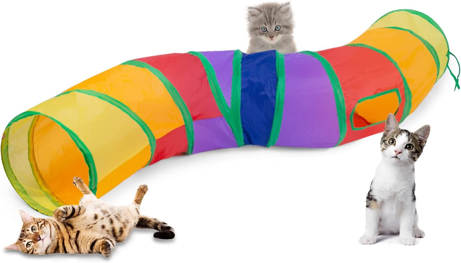 sheldamy-cat-tunnel-s-2-way-cat-tunnels-for-indoor-cats-collapsible-cat-play-tunnel-interactive-toy-maze-cat-house-with-1-play-ball-for-cats-puppy-kitty-kitten-rabbit-blue-black