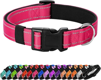 Reflective Dog Collar Padded with Soft Neoprene Breathable Quick Release Basic Dog Collars for Medium Dogs Purple Girl21