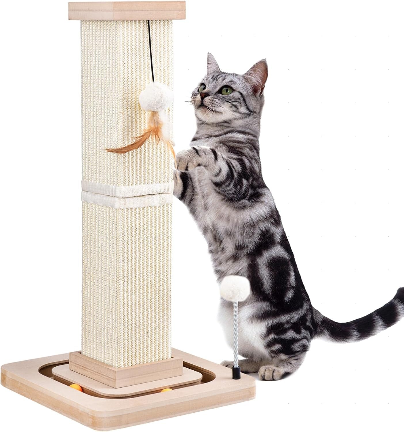 liflix-27-cat-scratching-post-sisal-cat-scratcher-with-interactive-track-balls-and-hanging-balls-vertical-scratching-posts-for-indoor-cats-and-kittens