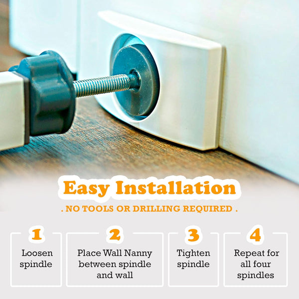 Wall Nanny - Baby Gate Wall Protector (Made in USA) Protects Walls and Doorways from Pet Gates - for Pressure Mounted Indoor Safety Baby Gates - White4