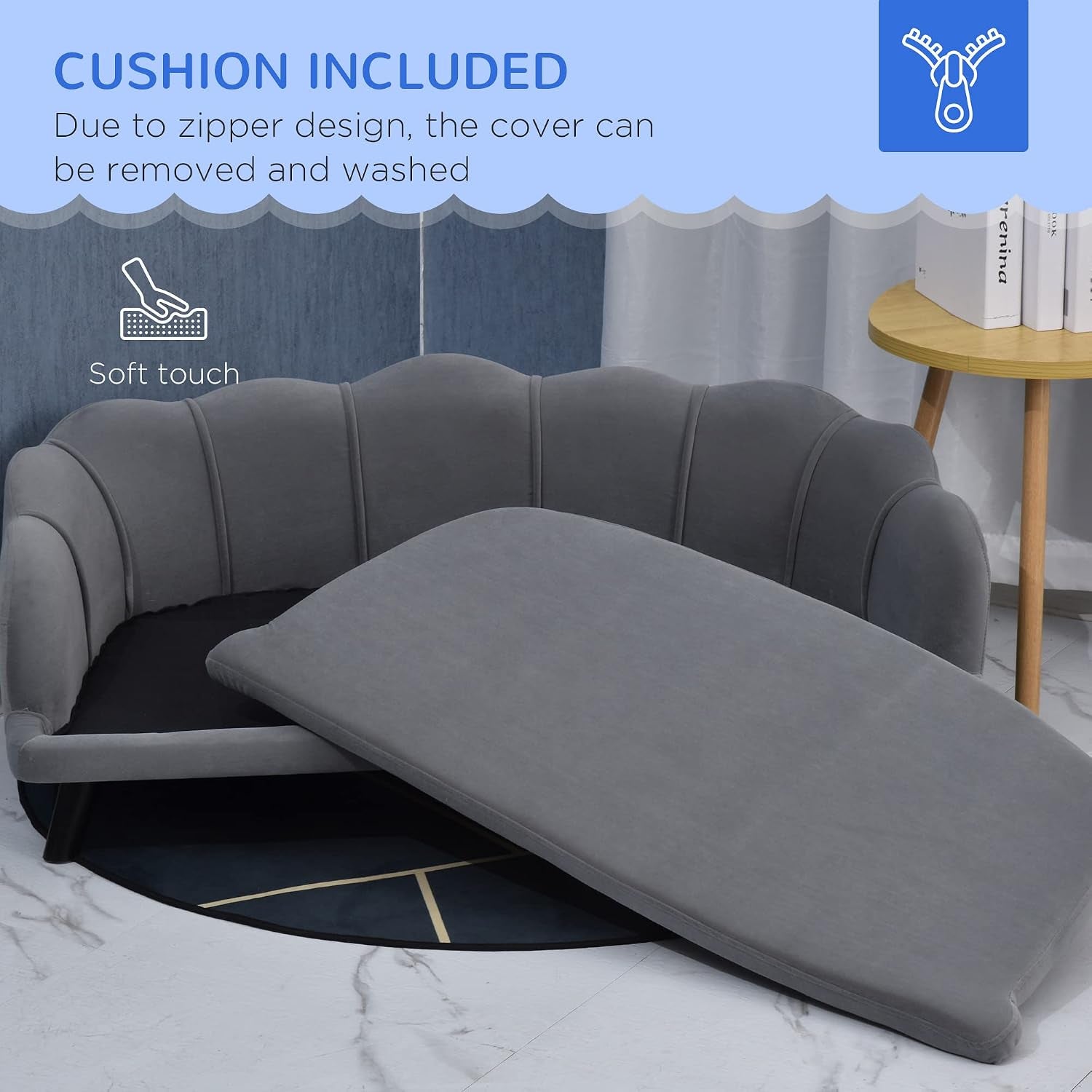 pawhut-velvet-large-dog-couch-with-foam-cushion-for-big-dogs-charcoal-gray-soft-and-cute-puppy-sofa-bed-pearl-design