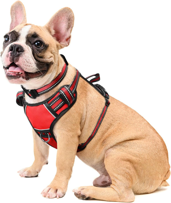 Dog Harness No Pull, Pet Harnesses with Dog Collar, Adjustable Reflective Oxford Outdoor Vest, Front/Back Leash Clips for Small, Medium, Large, Extra Large Dogs, Easy Control Handle for Walking17