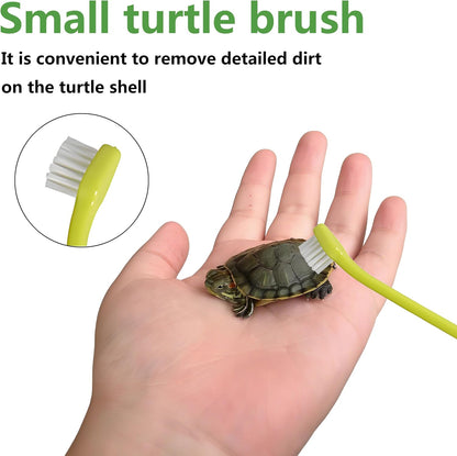 Turtle Brush with Suction Cup-Tortoise Shell Cleaner&Scratch Tool for Turtle Tanks-Aquatic Turtle Tank Accessories(3Pcs)5