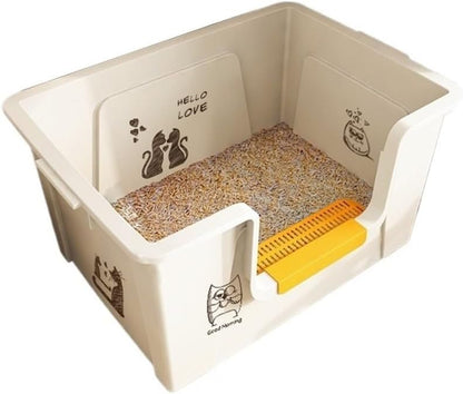 Pet Supplies, Litter Box for Large Cats,High Sides, Anti-Splash, Multi-Cat Use1