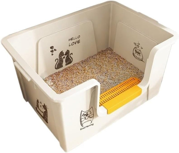 Pet Supplies, Litter Box for Large Cats,High Sides, Anti-Splash, Multi-Cat Use1