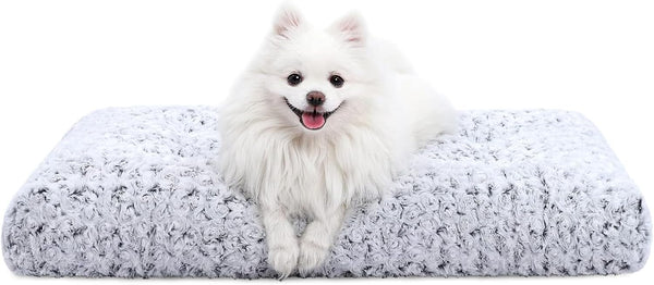 KSIIA Washable Dog Bed Deluxe Plush Dog Crate Beds Comfy Kennel Pad Anti-Slip Pet Sleeping Mat for Large, Jumbo, Medium, Small Dogs Breeds, 35" X 23", Gray17