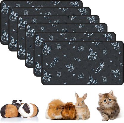 2-Pack Guinea Pig Cage Liner, 24" X 47" Reusable Guinea Pig Bedding Washable Absorbent Pee Pads for Dogs Rabbit Chinchilla Hamster, Leakproof & anti Slip20