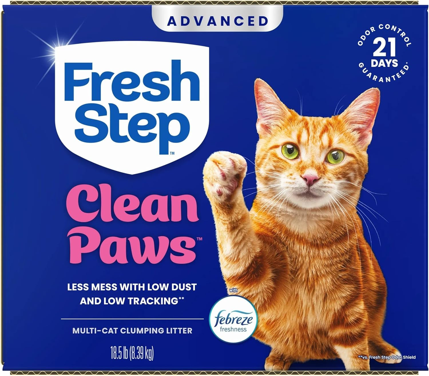 fresh-step-advanced-clean-paws-multi-cat-clumping-litter-with-febreze-freshness-low-tracking-18-5-lb-box-pack-of-2