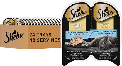 Sheba Perfect Portions Cuts Wet Cat Food, Sustainable Salmon, 2.6 Oz, 24 Ct | Grain-Free, Sustainable Salmon, 48 Servings, No Fillers or Artificial Flavors, Essential Vitamins & Minerals, Twin-Pack Trays11