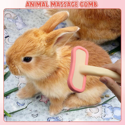 Rabbit Brush, Soft Silicone Small Animal Massage Comb, Practical Bunny Brush for Grooming, Bunny Grooming Kit Supplies Suitable for Cats Puppies & Other Pets5