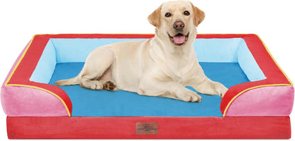Comfort Expression Orthopedic Dog Bed for Extra Large Dogs with Bolster | Waterproof Dog Couch Bed with Washable Cover & Non-Slip Bottom, Supportive Egg Crate Foam XL Pet Bed, 42X30 Inch31