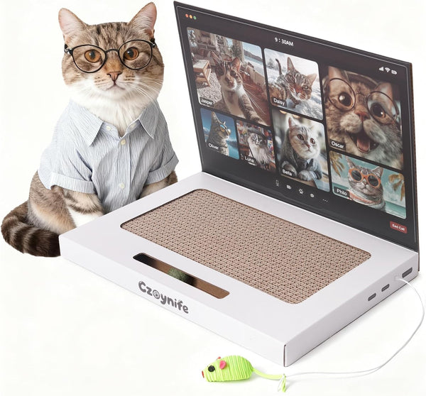 Cat Laptop Scratcher, Cat Scratcher Cardboard, Interactive Toys, Kitten Supplies and Stuff for Indoor Cats1
