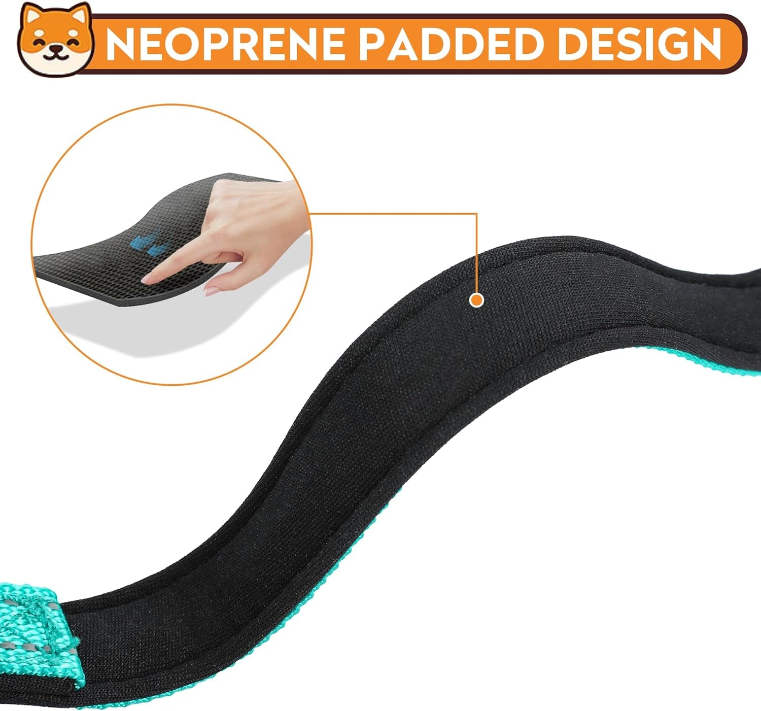 reflective-dog-collar-adjustable-soft-neoprene-padded-teal-m-breathable-nylon-for-medium-dogs-tear-resistant-webbing-chafe-free-on-walks-and-hikes-metal-d-ring-night-safety