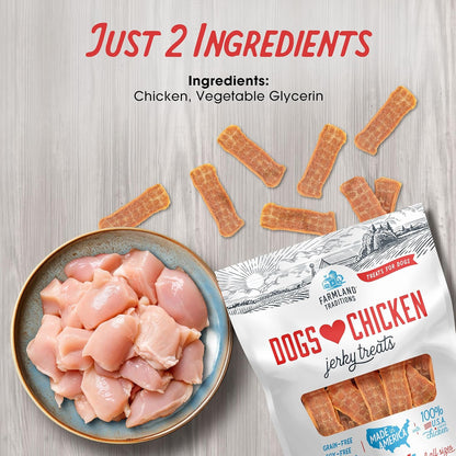 Farmland Traditions Filler Free Dogs Love Chicken Premium Jerky Treats for Dogs, 3 Lb. Bag3