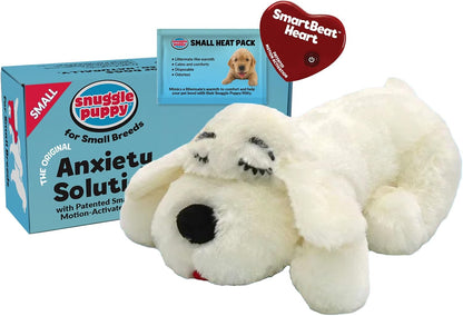 Snuggle Puppy Heartbeat Puppy Toy for Small Breeds, Compact Plush Dog Toy with Real-Feel Pulse, Designed for Crate Time, First Nights, and Rest - Cream1