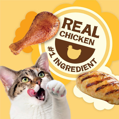 Purina Friskies Natural Cat Treats, Party Mix Natural Yums with Real Chicken & Vitamins, Minerals & Nutrients - (Pack of 6) 6 Oz. Pouches4