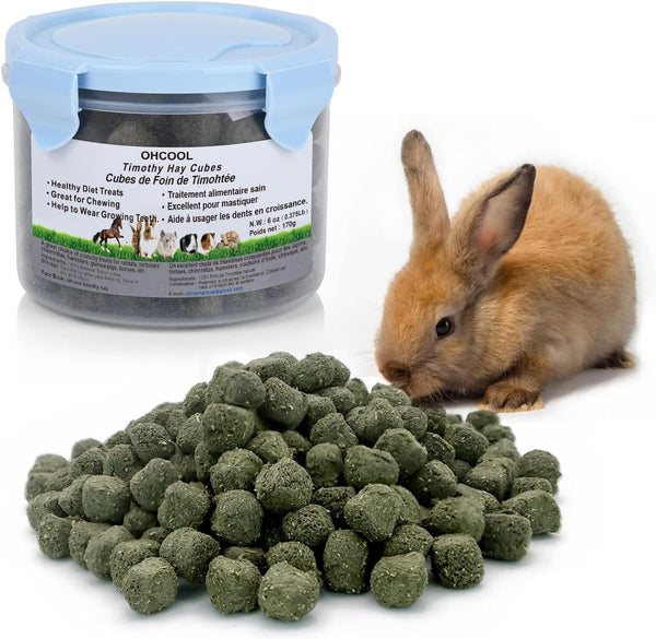 Timothy Hay Cubes, 6Oz Small Pet Feed | 100% Natural Timothy Hay Cubes, Specially for Rabbits, Sulcata Tortoises, Guinea Pigs1