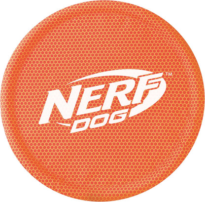 Nerf Dog Nylon Flyer Dog Toy, Flying Disc, Lightweight, Durable and Water Resistant, Great for Beach and Pool, 9 Inch Diameter, for Medium/Large Breeds, Single Unit, Red10