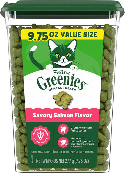 Greenies Feline Natural Crunchy Dental Cat Treats, Salmon Flavor, 21 Oz | #1 Vet-Recommended, Clinically-Proven Oral Care, 36% Less Tartar in 28 Days, Cleans to Gumline, Natural Ingredients17