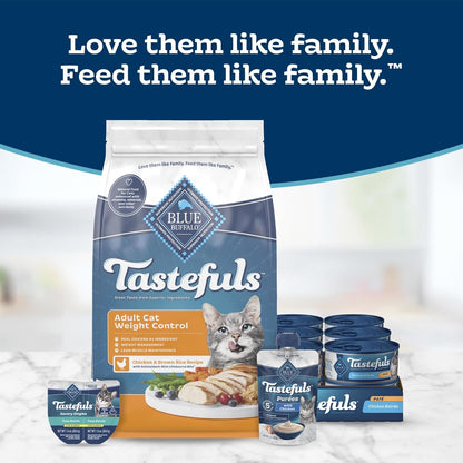 Blue Buffalo Tastefuls Chicken & Brown Rice Recipe Adult Dry Cat Food Weight Control, Real Chicken First, Deliciously Healthy Natural Cat Food, Supports Digestive Care and Coat Health, 15 Lbs.9