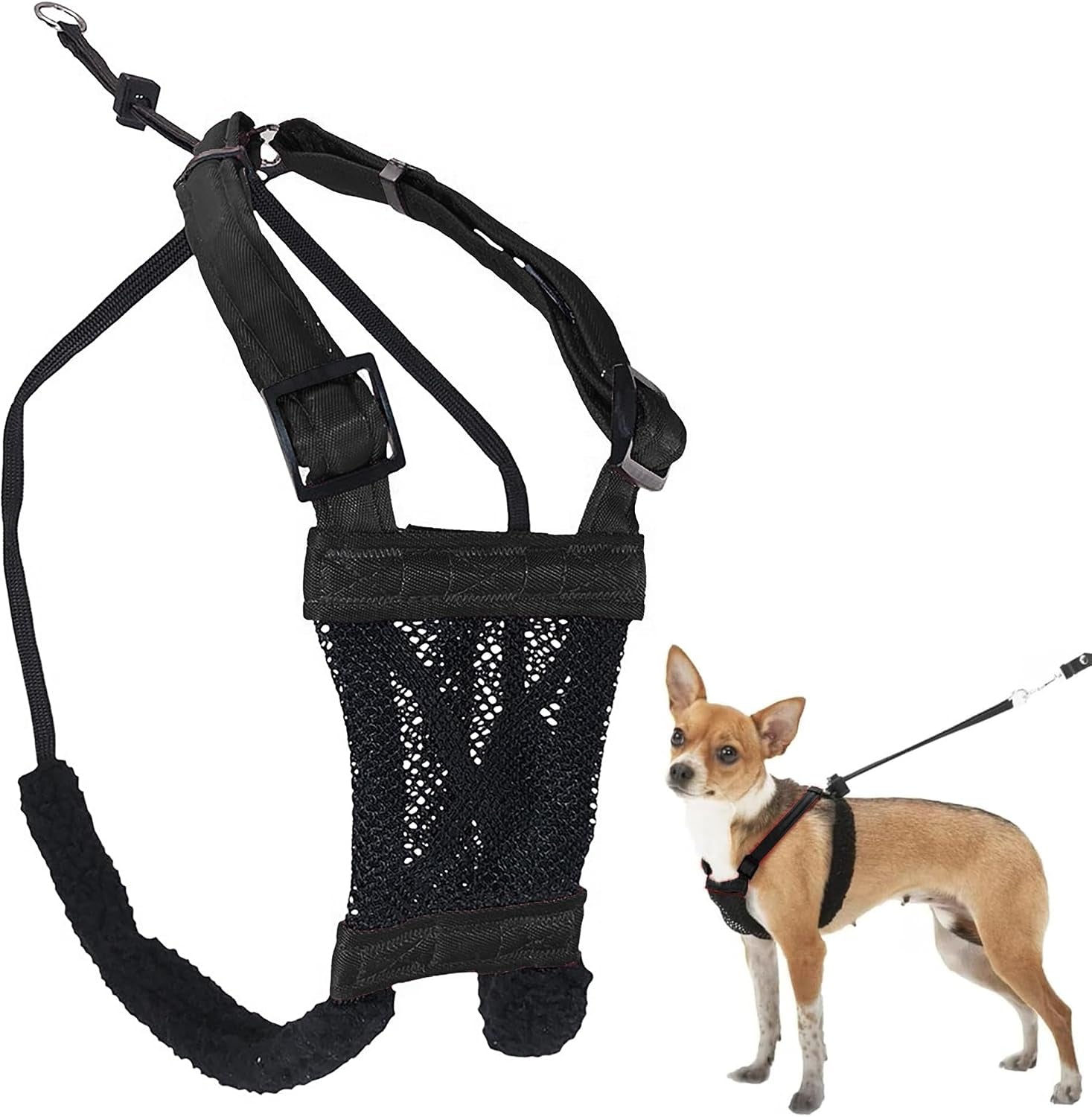 sporn-no-pull-dog-harness-durable-nylon-mesh-harness-for-large-dogs-no-choke-design-padded-restraint-sleeves-adjustable-fit-easy-on-off-large-xl-for-extra-large-breeds-black