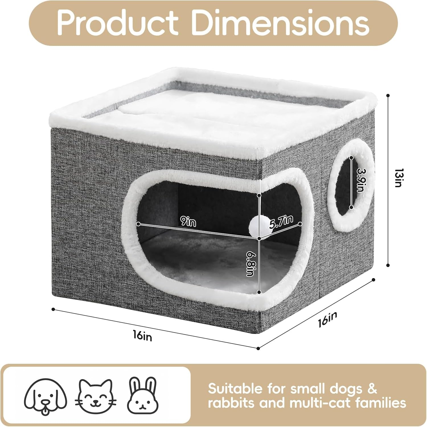 cat-houses-for-indoor-cats-large-covered-cat-cave-beds-furniture-with-scratch-pad-and-fluffy-ball-foldable-cat-hideaway-for-kitten-16x16x13-inches-grey