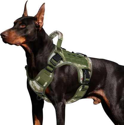 WINGOIN Tactical Dog Harness for Large Dogs, Heavy Duty No Pull Dog Harness with Handle, Adjustable Reflective Military K9 German Shepherd Big Size Dog Vest for Walking, Training, Hunting, Green (L) | with Handle,Adjustable Reflective,Green Military K9 Style,Big Size Dog Vest,For German Shepherd,For Walking Training Hunting37