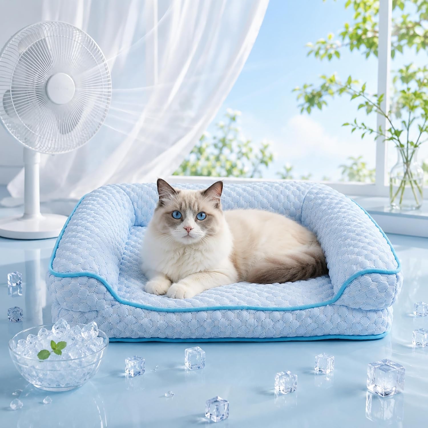 cooling-cat-bed-for-indoor-cats-19-7-x-15-8-in-supportive-pet-sofa-with-egg-crate-foam-breathable-cool-touch-fabric-washable-bolster-bed-for-cats-and-small-dogs