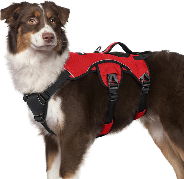 Rabbitgoo Escape Proof Dog Harness for Large, No Pull with Lift Handle | No Escape, Full Soft Padded, Reflective Adjustable Vest, Leash Clip for Walking Hiking Training, Black, Large43