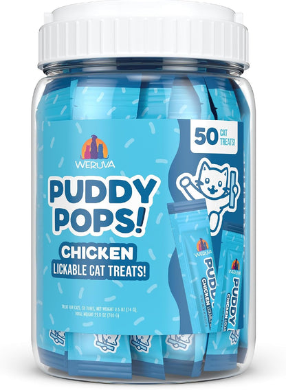 Weruva Puddy Pops, Chicken and Pumpkin Lickable Cat Treats, 0.5Oz Tube, Pack of 513