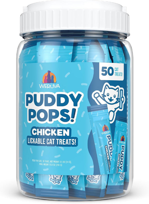 Weruva Puddy Pops, Chicken and Pumpkin Lickable Cat Treats, 0.5Oz Tube, Pack of 513