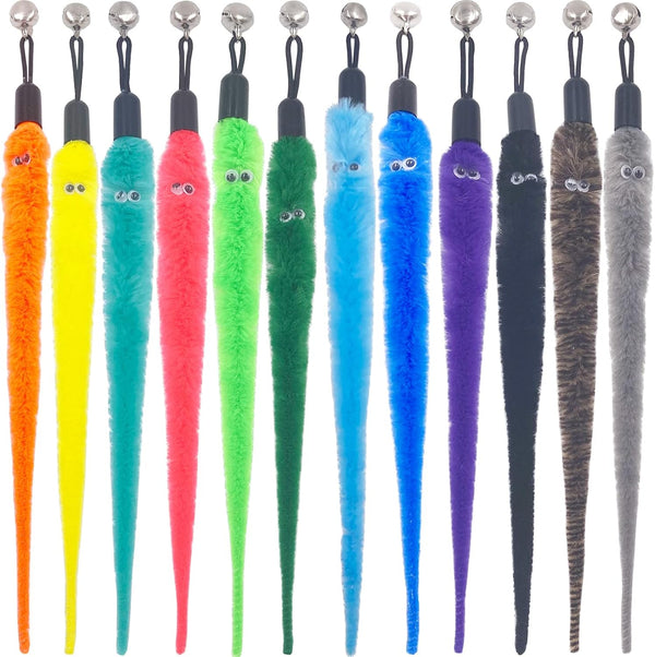Cat Toy Worm Refills, 15 Pieces Interactive Cat Wand Attachments Worms Toy for Indoor Cats8