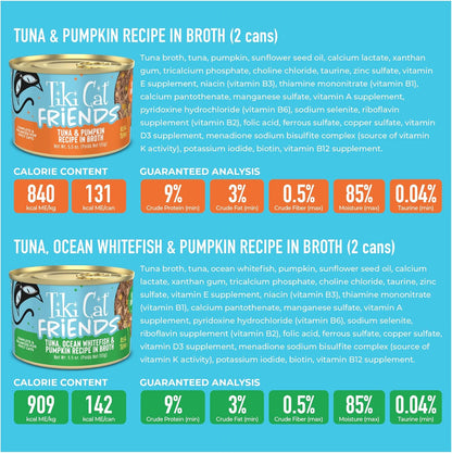 Tiki Cat Friends Wet Cat Food Tuna Variety Pack, 5.5 Oz. Cans (8 Count)5