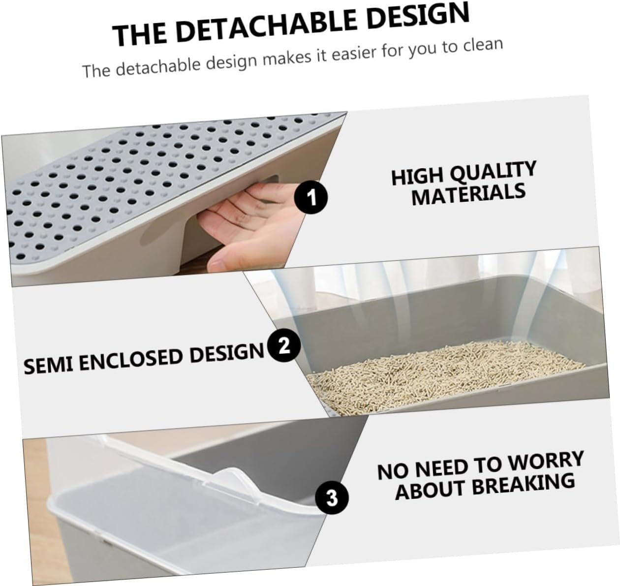 semi-enclosed-cat-litter-pan-toilet-detachable-anti-splash-durable-polymer-kitten-litter-box-small-grey-potty-for-indoor-cat-housebreaking