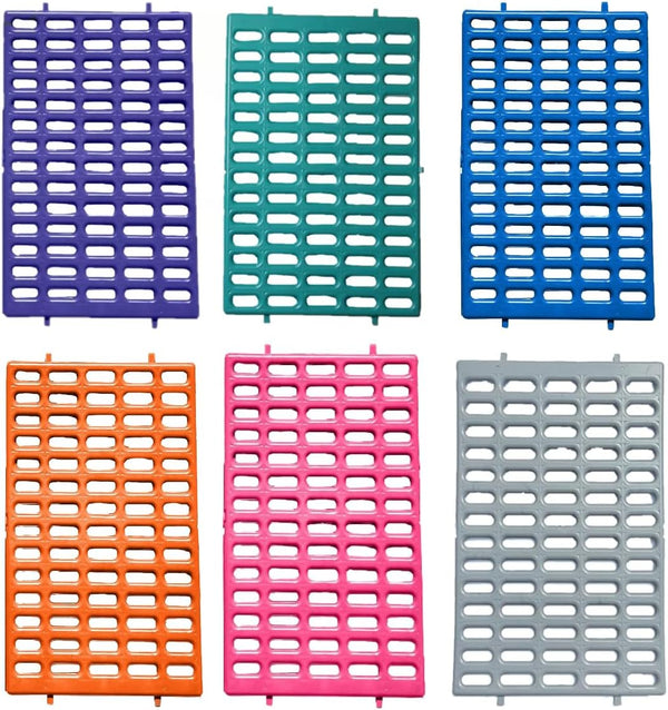 Saguaro Acres Rabbit and Small Animal Cage Resting Mat for Wire Floored Cages - Pack of 6 (Pink, Blue, Teal, Purple, Grey and Orange)1
