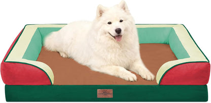 Comfort Expression Orthopedic Dog Bed for Extra Large Dogs with Bolster | Waterproof Dog Couch Bed with Washable Cover & Non-Slip Bottom, Supportive Egg Crate Foam XL Pet Bed, 42X30 Inch43