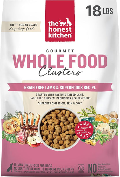 The Honest Kitchen Grain Free Beef & Superfoods Whole Food Clusters, Human Grade Dry Dog Food, Vet-Crafted Nutritional Support for Skin, Coat, Digestion & Overall Wellness, 5 Lb Bag26