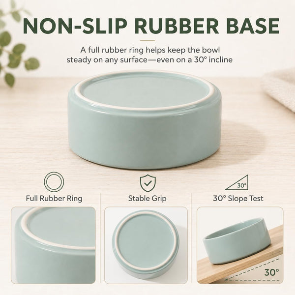 Havniva Cat Bowls Set of Two, 5.1” Ceramic Cat Food and Water Bowls | Cat Food Bowls Whisker Friendly, Non-Slip Base, Food-Grade Ceramic, Wide Opening, Dishwasher Safe, Cat Bowls for Indoor Cats5