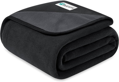 Petami Waterproof Dog Blanket for Couch, Pee Proof Reversible Cat Blanket for Sofa Bed Furniture Protector, Soft Fleece Washable Pet Throw for Dogs Cats Puppies Kittens, 40X60 Black Gray9