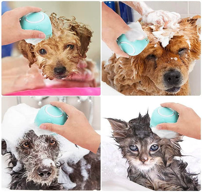 Pet Bath Massage Brush Puppy Dog Cat Grooming Cleaning Soft (Blue)8