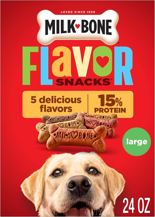 Milk-Bone Flavor Snacks Mini’S Dog Biscuits, Flavored Crunchy Dog Treats, 36 Oz. Canister | 5 Calories per Treat, 15% Protein, 3 Flavors per Canister (Beef, Chicken & Bacon, Naturally & Artificially Flavored)11