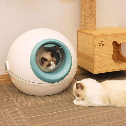 Dog Potty Training Toilet ﻿ Pet Cat Litter Box Tray Fully Enclosed Extra Large Toilet Nesting Training System Easy Cleaning Filter Pan Waterproof Space Capsule(A)7
