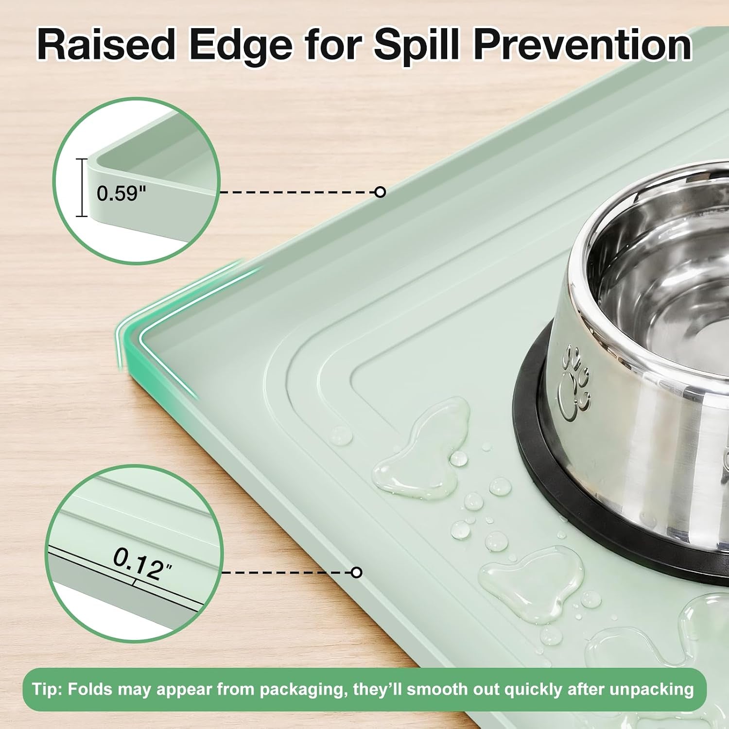 22x19-pet-feeding-mat-waterproof-nonslip-cats-and-dogs-water-bowl-mat-silicone-0-59-raised-edges-contain-food-water-spills-easy-to-clean-bpa-free-reinforced-to-resist-collapse-light-green