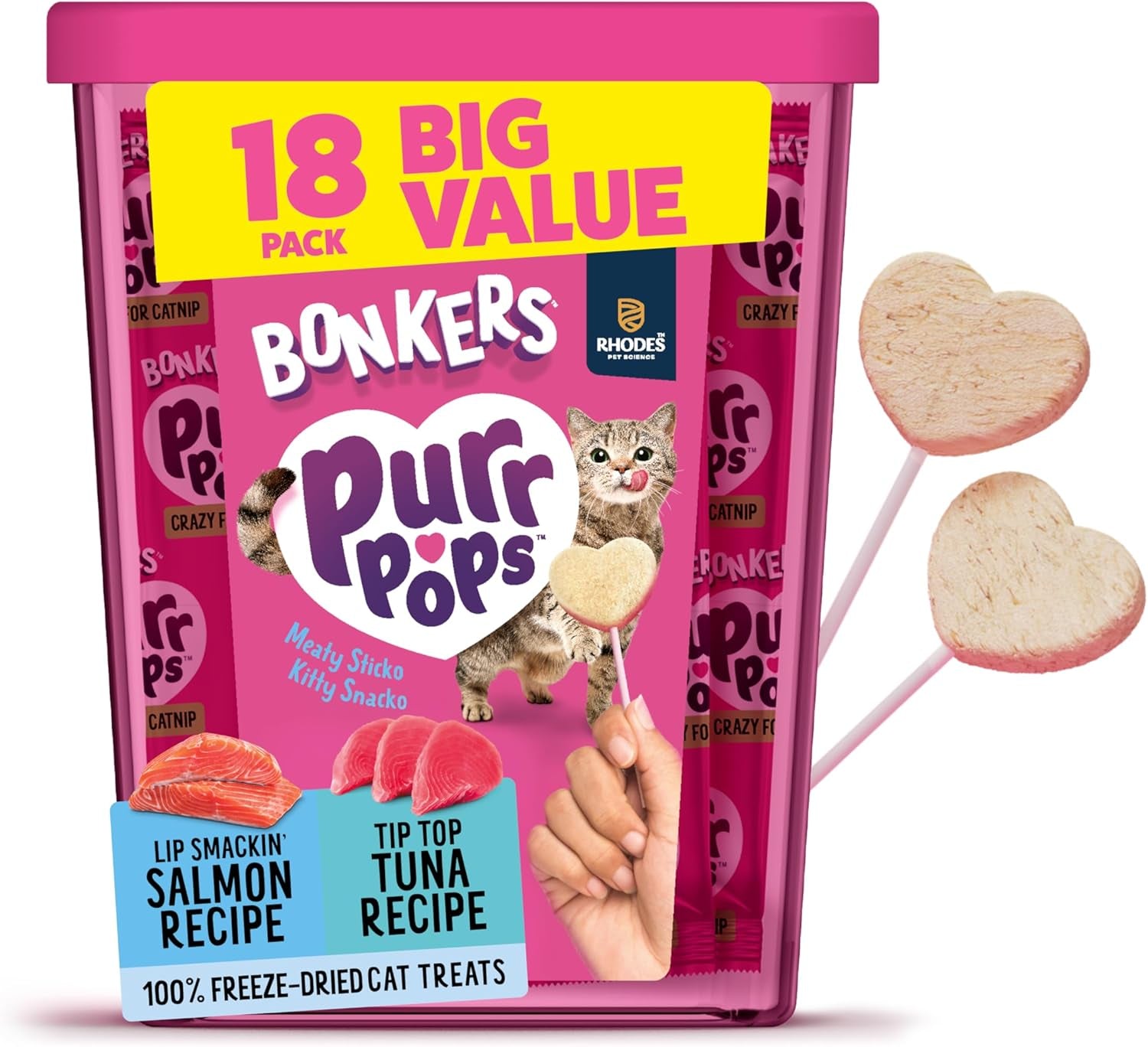 bonkers-purrpops-freeze-dried-tuna-salmon-flavor-lollipop-cat-treats-healthy-real-meat-treats-training-treats-or-food-topper-for-all-breeds-and-ages-value-pack-18-pieces