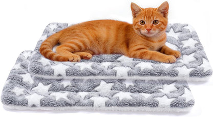 Mora Pets Dog Crate Pad - Ultra Soft Pet Bed with Cute Star Print, Washable Mat for Large Medium Small Dogs, Reversible Fleece Kennel Liner, Cat Bed 23 X 18 Inch Brown41