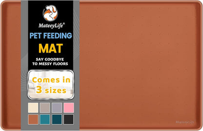 Mateeylife Silicone Cat & Dog Food Mat for Floors Waterproof, Anti-Slip Dog Bowl Mats for Food and Water, Pet Feeding Mats with Lip to Prevent Spills, Pet Placemat for Messy Drinkers to Protect Floors12
