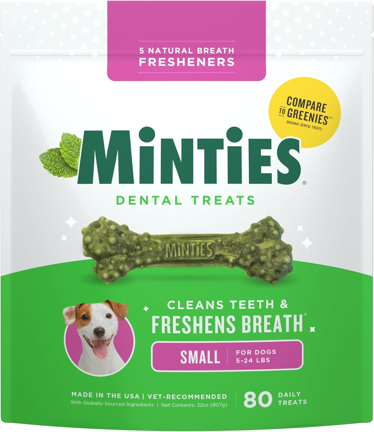 minties-dog-dental-bone-treats-tiny-small-dental-dog-treats-16-ounces-cleans-teeth-fight-bad-breath-removes-plaque-and-tartar-40-count