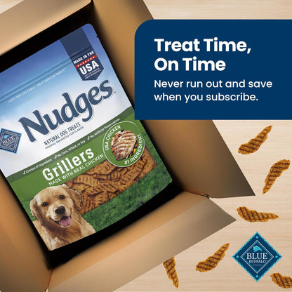 Blue Buffalo Nudges Chicken Grillers Natural Dog Treats, Tender & Meaty Dog Snacks, Easy-To-Tear for Training, Made in the USA with Real Chicken, No Artificial Preservatives, 16 Oz.10