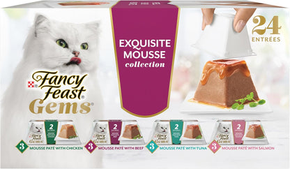 Fancy Feast Gems Pate Cat Food Mousse and a Halo of Savory Gravy Wet Cat Food Variety Pack - (Pack of 12) 4 Oz. Boxes1